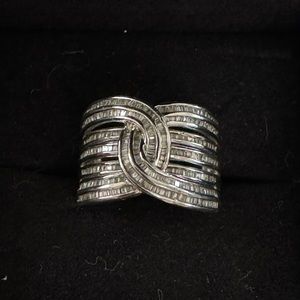 Diamond ring 1 carat sterling silver